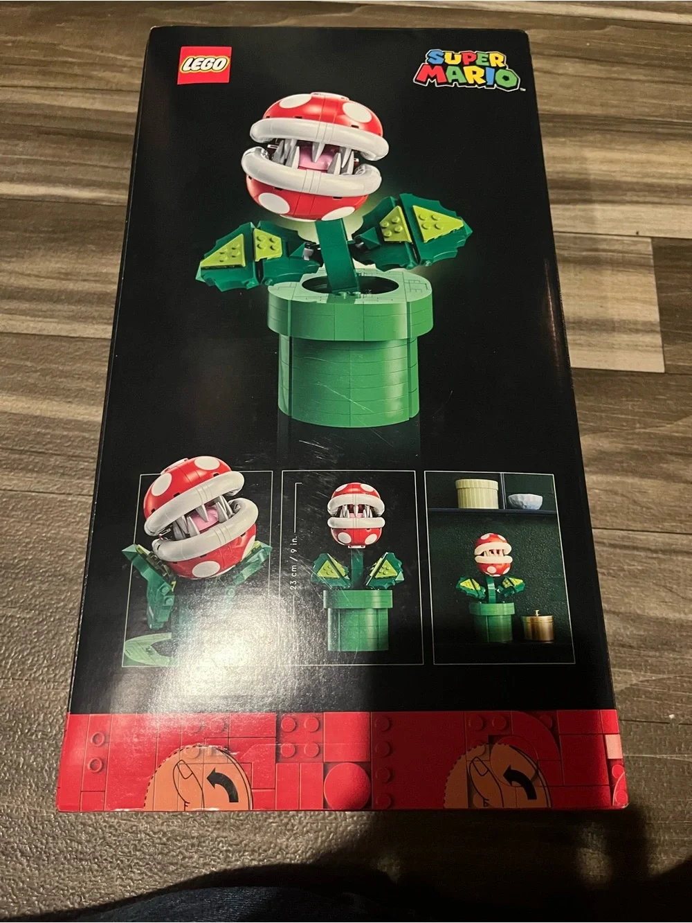 Lego Super Mario Red & White Piranha Plant with Green Pipe